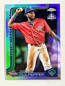 2025 Topps Pro Debut Chrome Refractor Kaelen Culpepper /199 Cedar Rapids Kernals - Picture 1 of 2