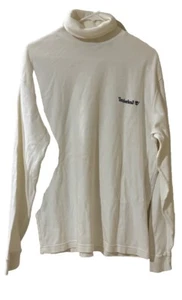 Camisa Timberland Adulto M Off White Marfil Sólido Cuello Alto Manga Larga - Imagen 1 de 5