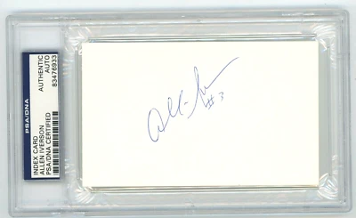 Allen Iverson Signed Index Card (PSA/DNA) Philadelphia 76ers NBA Basketball - Image 1 of 2