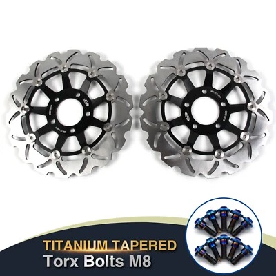 For Suzuki SV650 SV650S 1999-2002 Front Brake Disc Rotors + Mounting Bolts Screw - Image 1 of 4