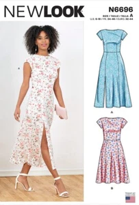 NEW LOOK SEWING PATTERN 6696 MISSES 6-18 DRESS, FRONT SLIT & BACK CUTOUT OPTION - Picture 1 of 7