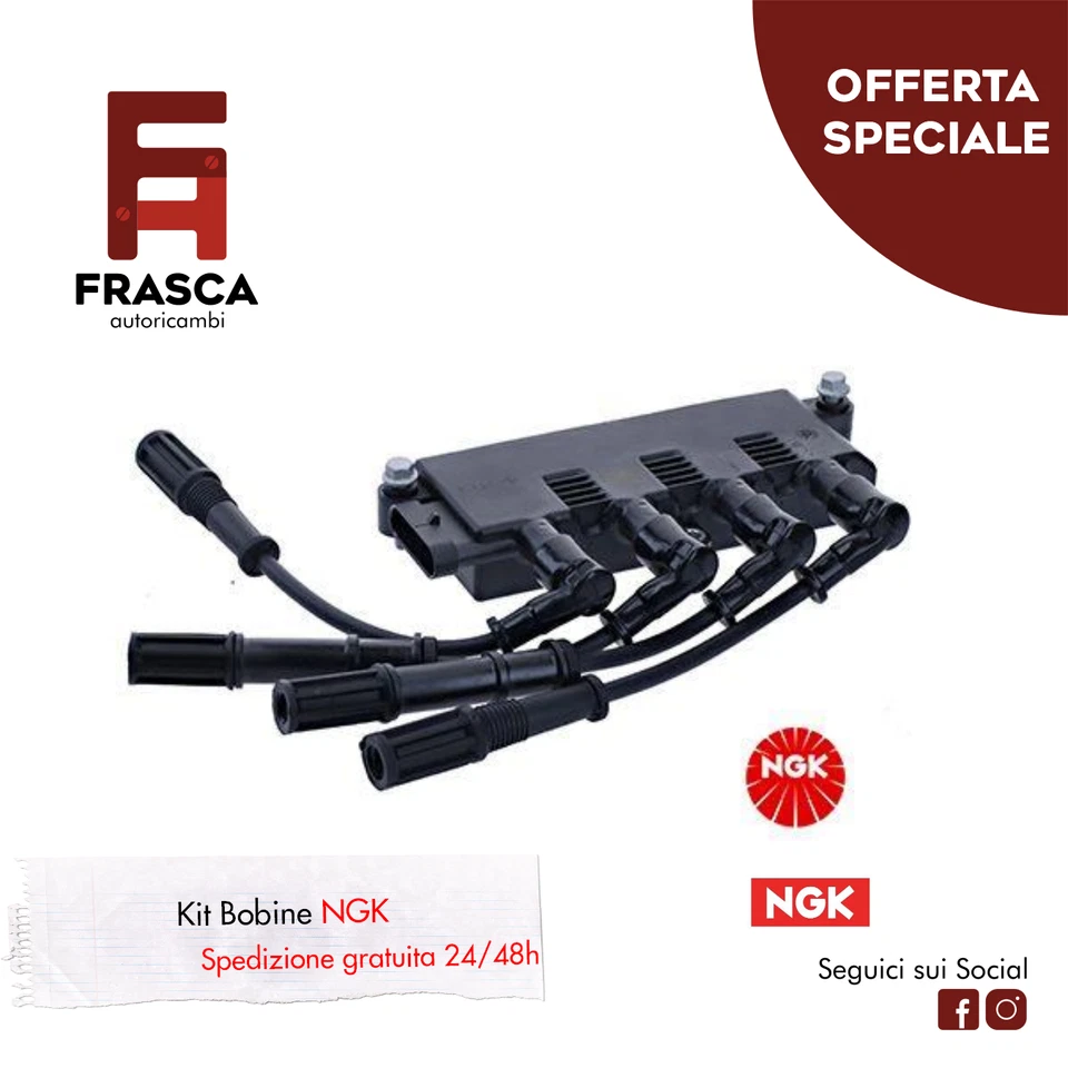 Bobina accensione NGK U6055 Ford KA (ru8) 1.2 69cv 51kw dal 10/2008