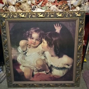 Impresión antigua de colección "The Calmady Children", enmarcada 30x30" de Sir Thomas Lawrence - Imagen 1 de 14