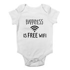 Happiness Is Free Wifi Cute Boys and Girls Baby Bodysuit Vest