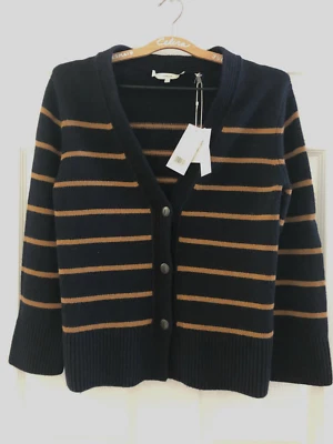 NUEVO Cárdigan Vince Breton Rayas Lana y Cachemira XX-Pequeño, COSTA/VICUÑA - $495 Foto 1 de 4