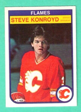 (1) STEVE KONROYD 1982-83 O-PEE-CHEE # 48 FLAMES  ROOKIE NM CARD (G7943)