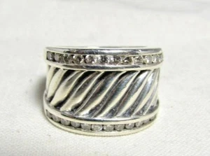 Anillo de diamantes pavimentado con banda de cigarros David Yurman talla 5,75 - Imagen 1 de 11