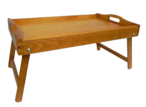 BettTablett aus Holz mit klappbaren Beinen für Frühstück im Bett Hellbraun - Bild 1 von 4