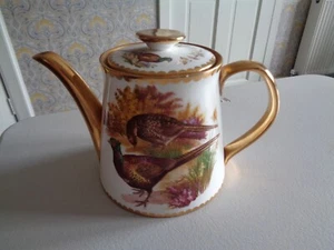 TEAPOT Nancy overend gilded Pheasant game Vintage .Stunning. Used but great. - Picture 1 of 13
