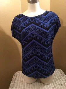 Aqua Blues M 8/10 Badeoberteil Cover Up blau mit Print  - Bild 1 von 2