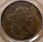 1805 C.4 Lg 5 wStems Draped Bust Half cent PCGS XF45 choice DavidKahnRareCoins