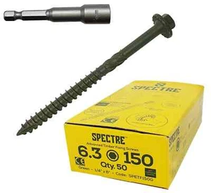 Spectre Landscape Screws Timber Sleeper Decking Fencing Fixing Hex Head 50 Pack - Picture 1 of 2