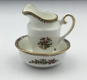 COALPORT CHINA MING ROSE PATTERN MINI / MINATURE PITCHER & BOWL SET NEW - Picture 1 of 11