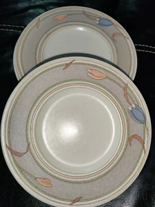 4 Meadow Sun Mikasa China Intaglio Pastel Meadow Sun Dessert Plates 6 3/4" CAC02 - Picture 1 of 5