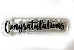 Congratulations- Clear Rubber Stamp UN mounted - Picture 1 of 1