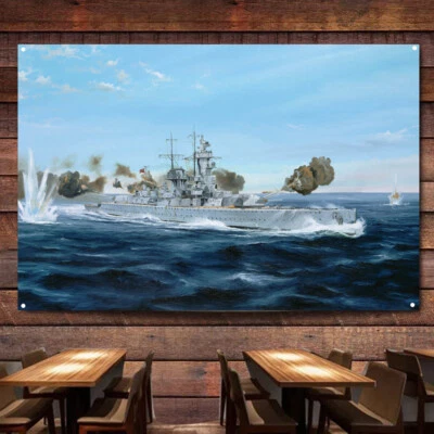 Battleship Admiral Graf Spee 1939 Poster Warship Military Art Flag Decor Banner - Image 1 of 4