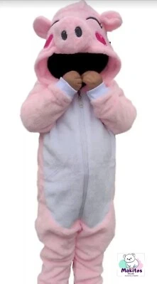Roupa de dormir pijama rosa porco crianças tamanhos 14-16 - Imagem 1 de 2