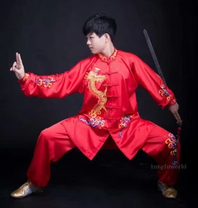 Unisex Embroidery Wushu Martial arts Competition Suit Kung fu Tai chi Uniforms - Picture 1 of 3