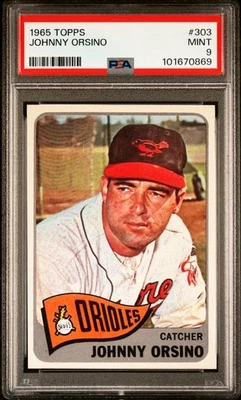 1965 Topps #303 JOHNNY ORSINO Baltimore Orioles PSA 9 MINT RARE CARD! - image 1 of 2