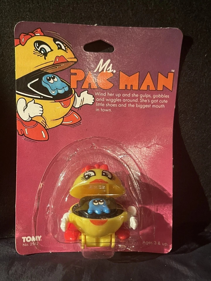 Vintage 1982 TOMY Bally Midway MS Pac Man Wind up Toy #2562