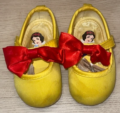 Snow White Disney Baby Shoes Size 6-12 Months Yellow & Red Princess - Image 1 of 4