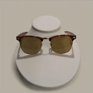 Ray Ban Sunglasses 3016 4920138 Clubmaster Square Gold Frame Brown Lenses Brown - Picture 1 of 6