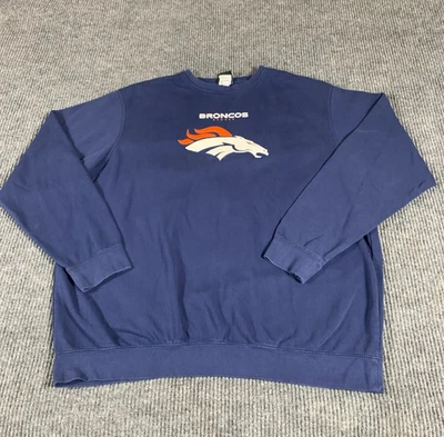 Denver Broncos Sudadera Para Hombres 2XL Azul NFL Fútbol Pullover Cuello Redondo Suéter Foto 1 de 4