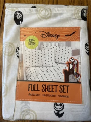 Nightmare Before Christmas Full Size Sheet Set 4 Piece Holiday Bedding New - Image 1 of 3