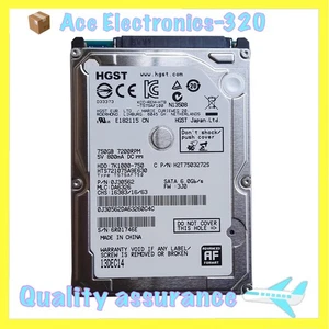 HGST 750GB HTS721075A9E630 7200RPM 32MB SATA 2.5" Laptop HDD Hard Drive - Picture 1 of 3