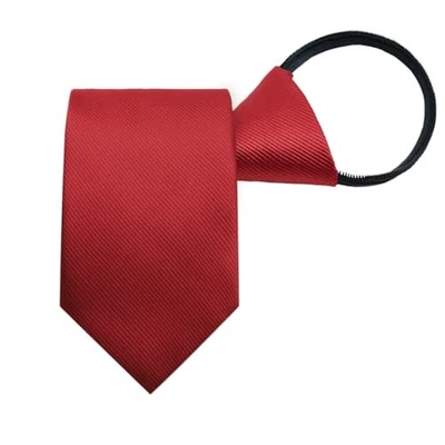 Gravatas masculinas pré-amarradas 3,15 pol. ajustáveis masculinas com zíper no pescoço vermelho - Imagem 1 de 4