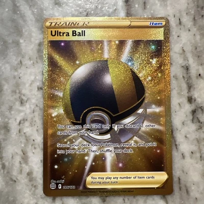 Pokémon TCG Ultra Ball Secret Rare Gold Brilliant Stars Holo Card 186/172 - Image 1 of 4