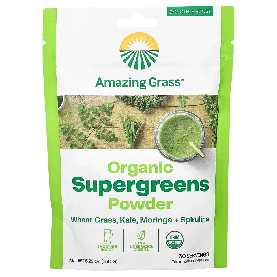 Органический порошок Supergreens, 5,29 унции (150 г) - Изображение 1 из 2