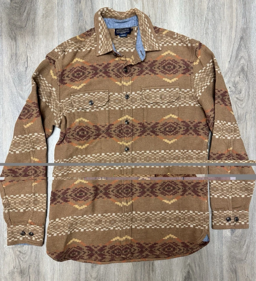 Pendleton Lana Patrón Suroeste Camisa Chaqueta Marrón Geométrico M Foto 1 de 4