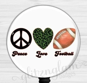 Portainsignia Retráctil Peace Love Fútbol, Carrete Insignia Temporada Fútbol 6616 - Imagen 1 de 9