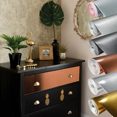 D-C-FIX Klebefolie 12€/m² Metallic Silber Selbstklebende Möbel Chrom Schmink Tisch Folie
