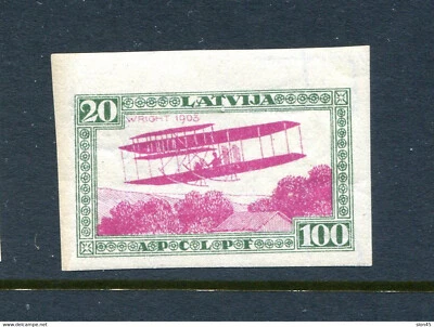 Letonia 1932 Correo Aéreo Semi Postal Aviación Pioneros Imperf MNH 14002 Foto 1 de 2