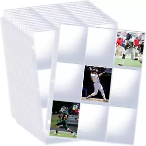 900 Pockets Card Sleeves Binder Sheets, Top Loading Trading Card Pages Sleeves, - Picture 1 of 12