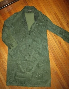 vtg 60s MOD ATOMIC LOUNGE ROBE Mid Century Skinners Satin Green Geometric Mens - Picture 1 of 3