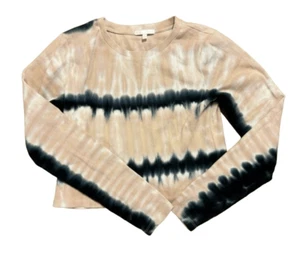 GB Giani Bernini Girl's Tan/Navy Cotton/Spandex Cropped Long Sleeve T-Shirt - Picture 1 of 9