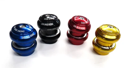 COOK BROS. RACING ABEC 5 Bearing 1 1/8 inch  Threadless Headset Bl Sil Blk Rd Gd - Image 1 of 3