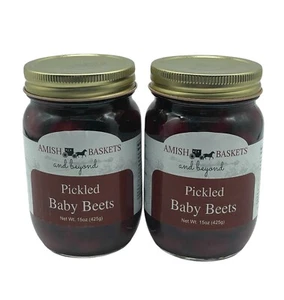 Amish Pickled Baby Beets Non GMO Vegan All Natural - 15 oz - 2 Jars - Picture 1 of 6