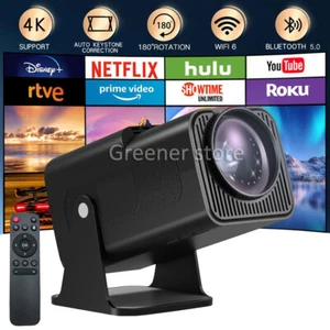 4K HD 1080P Smart Projector Android LED WiFi Bluetooth HDMI Office Home Theater - Picture 1 of 12
