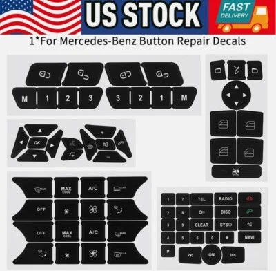 Kit de reparación de botones pegatina interruptor ventana para Mercedes Benz A B ML350 E350 Foto 1 de 4