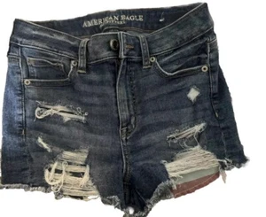American Eagle Jeans Shorts Size 4 United States Flag Pockets - Picture 1 of 3