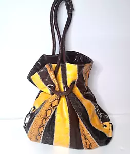 Chateau Kunstleder Patchwork HOBO Handtasche Tasche Ringgriffe Innentaschen - Bild 1 von 16