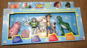 Disney TOY STORY ACTION FIGURES GIFT SET Buzz Woody Rex Hamm 1995 NEW - Picture 1 of 6
