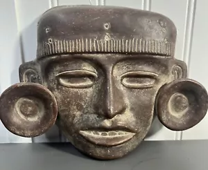 Maschera viso Maya azteca messicana terracotta/argilla - Foto 1 di 7