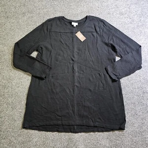 J Jill Top Womens Size XL Black Long Sleeve Round Neck Stretch Casual Basic - Picture 1 of 10