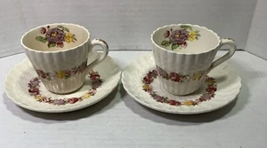 2 Copeland Spode England Rose Briar Demitasse Cup & Saucers Chelsea Wicker (4) - Picture 1 of 9