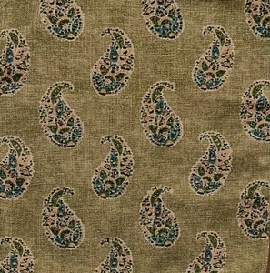 GP&J BAKER Patola Paisley Emerald Green Viscose Linen Remnant New - Picture 1 of 1